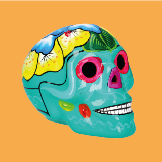 Teschio in Ceramica Ibiscus