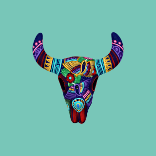 Teschio Texano in Ceramica