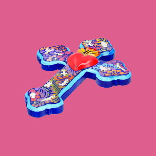 Croce Folk in Legno con...