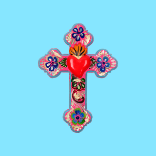 Croce Folk in Legno con...