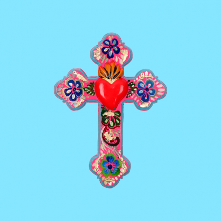 Croce Folk in Legno con...