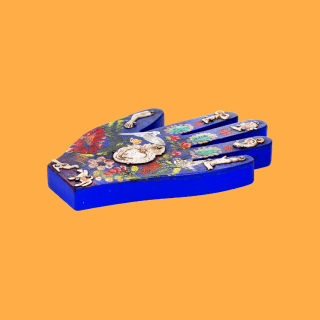 Wood Painted Milagros Hand