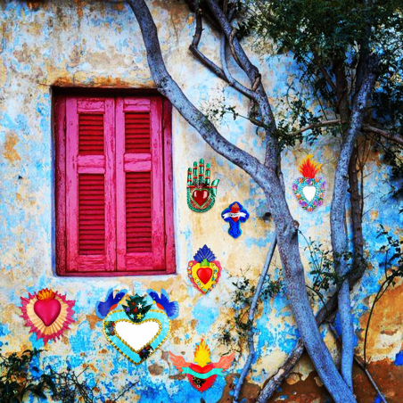 Specchio Cuore con Colombe