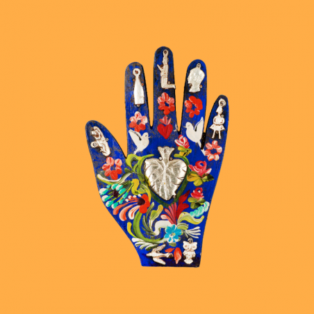 Mano in Legno con Milagros